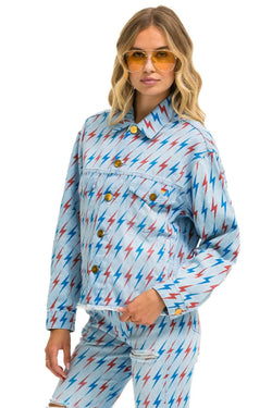 AVIATOR BOLT OVERSIZED CUTOFF DENIM JACKET - SUPER LIGHT Denim Jacket Aviator Nation 