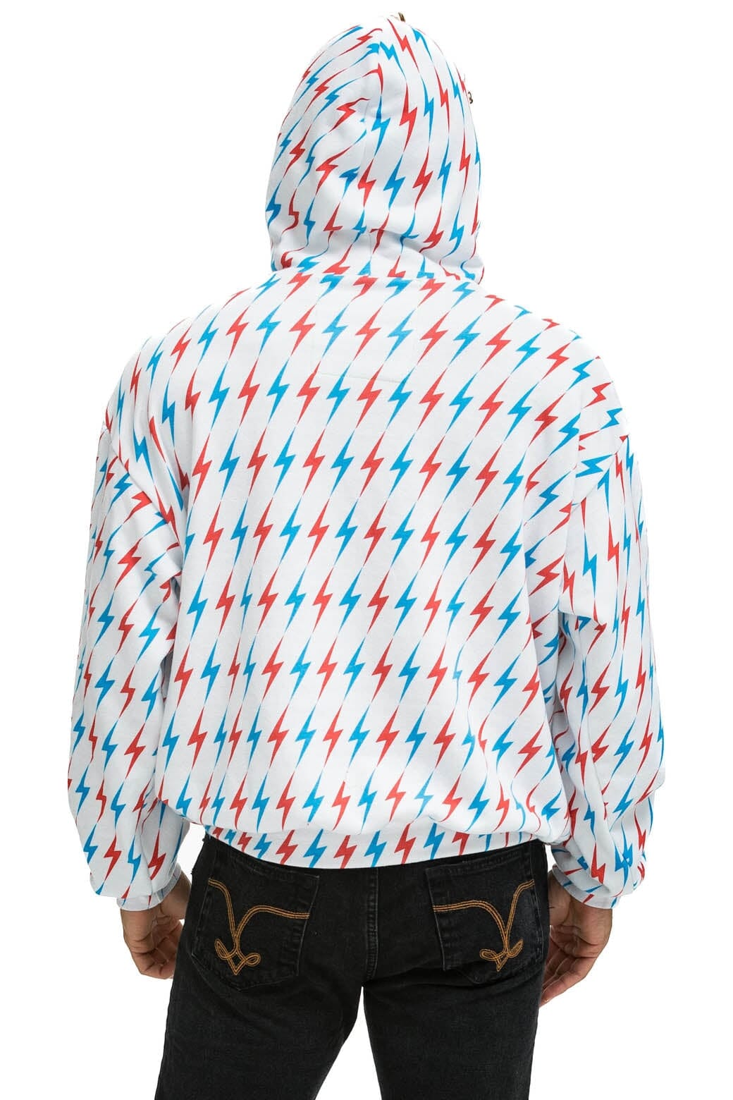 AVIATOR BOLT W/ BOLT EMBROIDERY RELAXED PULLOVER HOODIE - WHITE // USA Hoodie Aviator Nation 