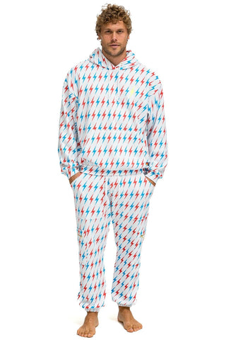 AVIATOR BOLT W/ BOLT EMBROIDERY SWEATPANTS - WHITE // USA Men's Sweatpants Aviator Nation 
