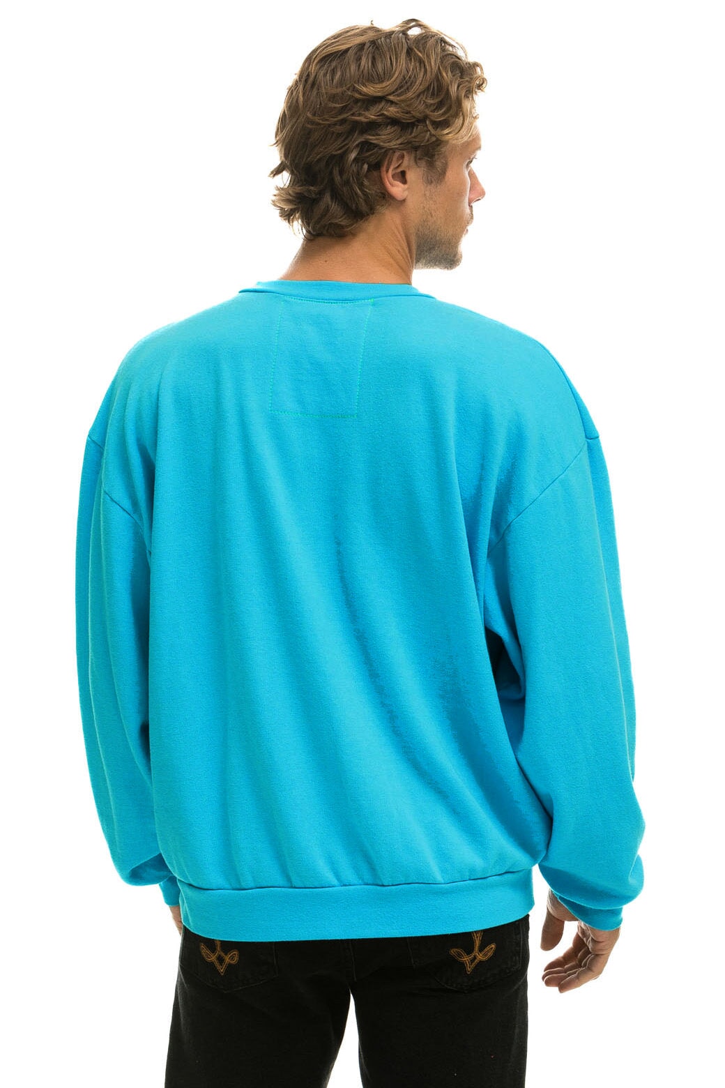 AVIATOR NATION + AIM YOUTH MENTAL HEALTH RELAXED SWEATSHIRT - NEON BLUE Sweatshirt Aviator Nation 
