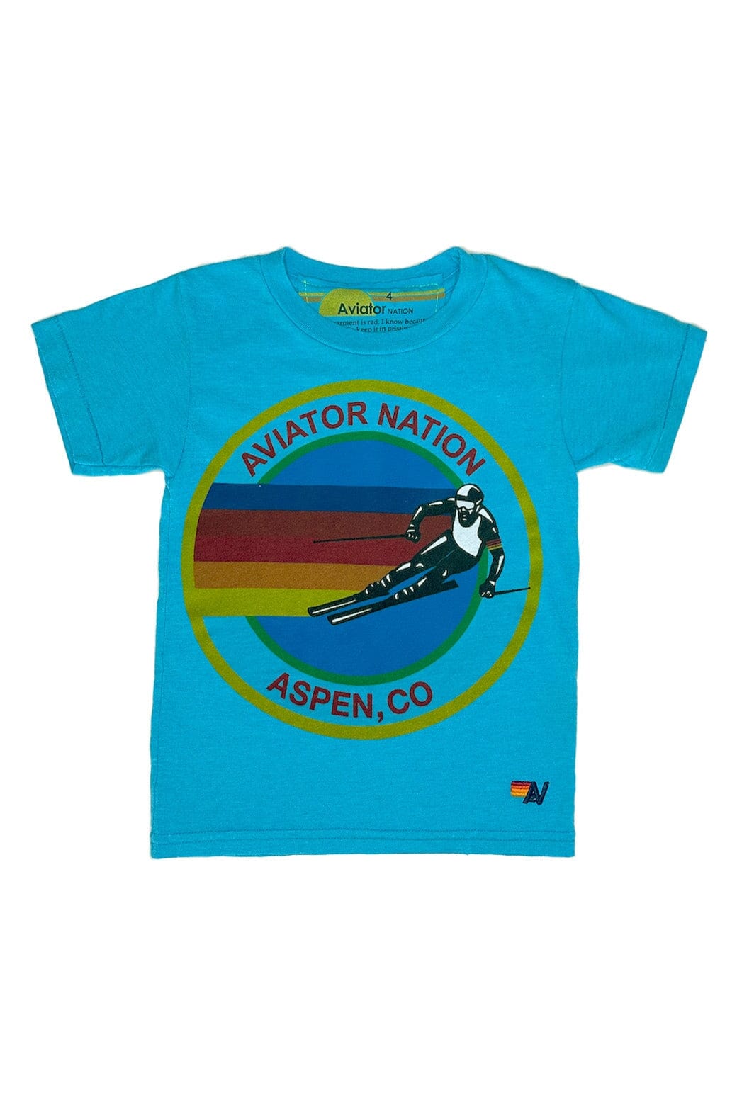 KIDS AVIATOR NATION ASPEN TEE NEON BLUE Aviator Nation