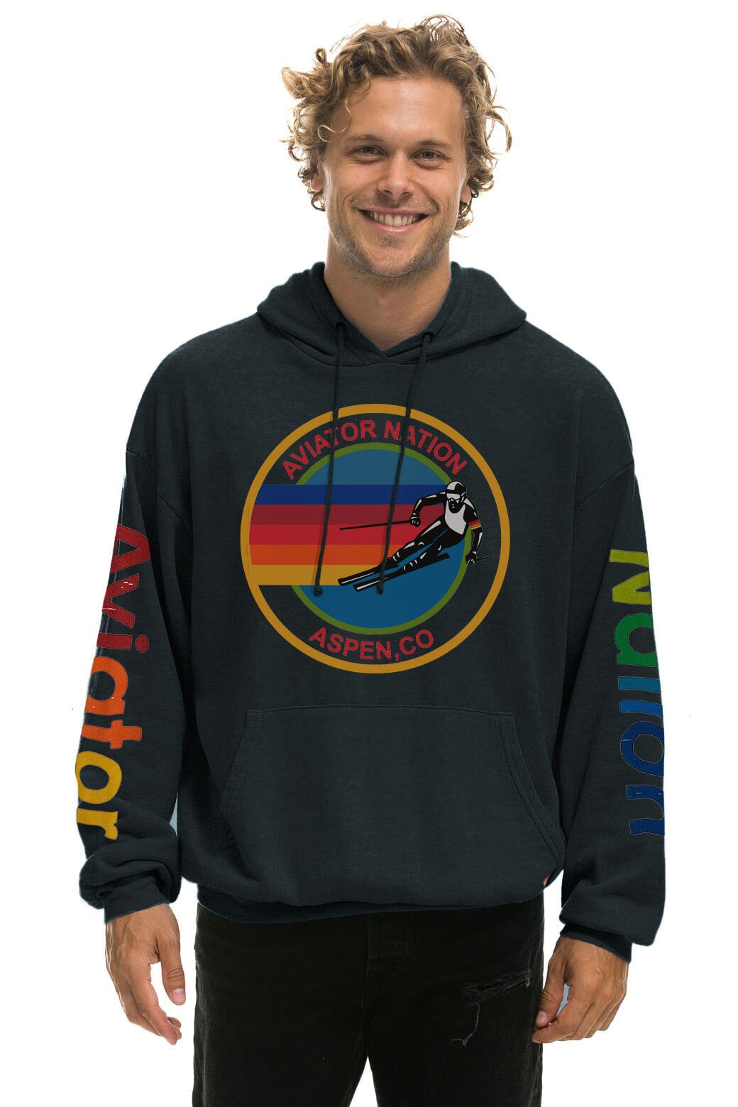 AVIATOR NATION ASPEN RELAXED PULLOVER HOODIE - CHARCOAL Hoodie Aviator Nation 