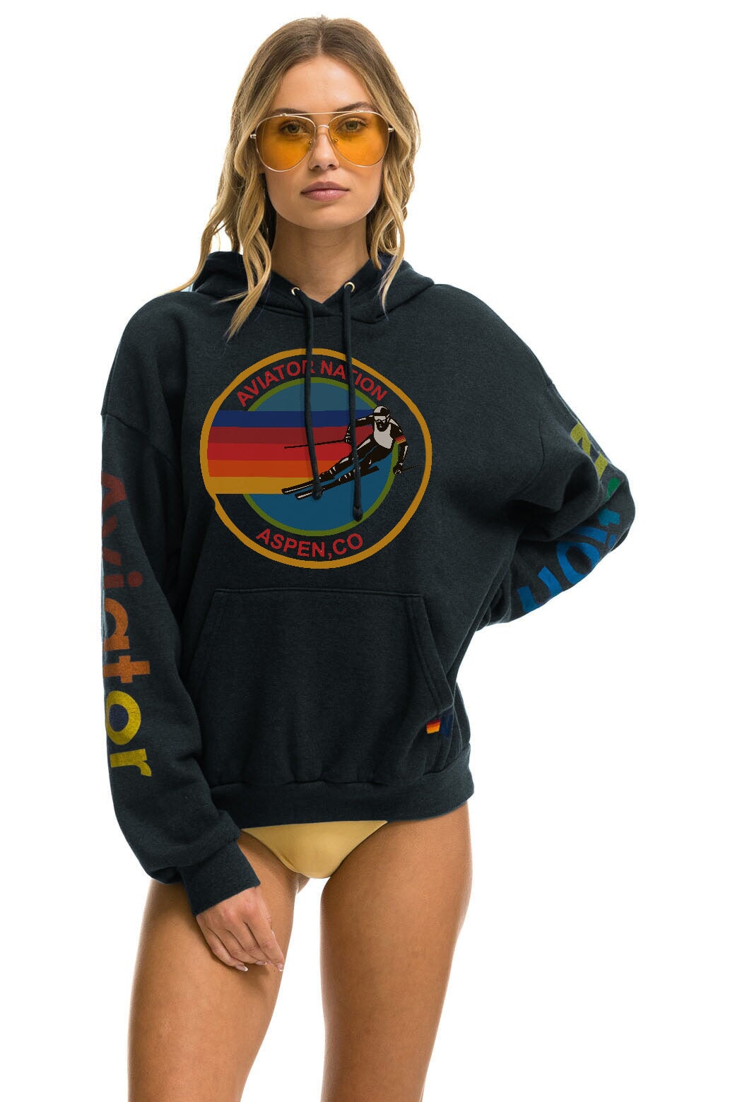 AVIATOR NATION ASPEN RELAXED PULLOVER HOODIE - CHARCOAL Hoodie Aviator Nation 