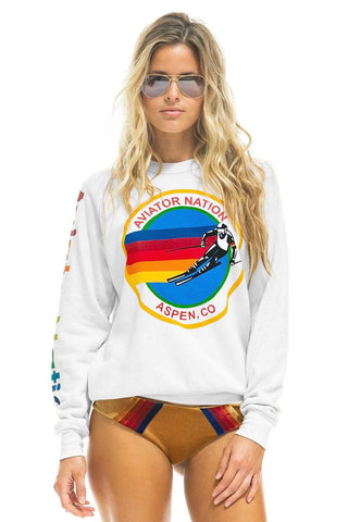 AVIATOR NATION ASPEN SWEATSHIRT - WHITE Sweatshirt Aviator Nation 
