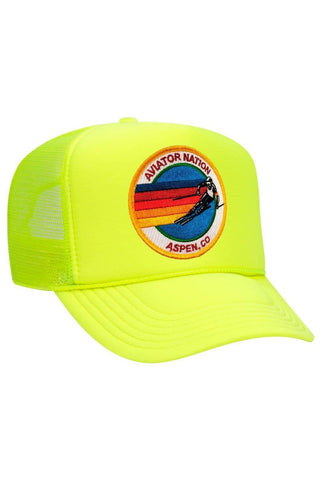 AVIATOR NATION ASPEN TRUCKER HAT HATS Aviator Nation OS NEON YELLOW 