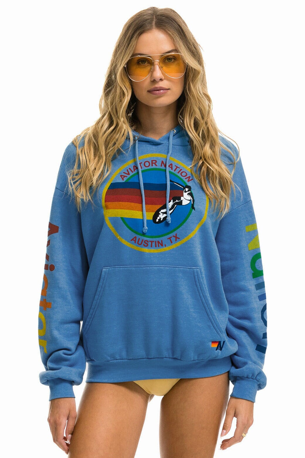 AVIATOR NATION AUSTIN RELAXED PULLOVER HOODIE - COBALT Hoodie Aviator Nation 
