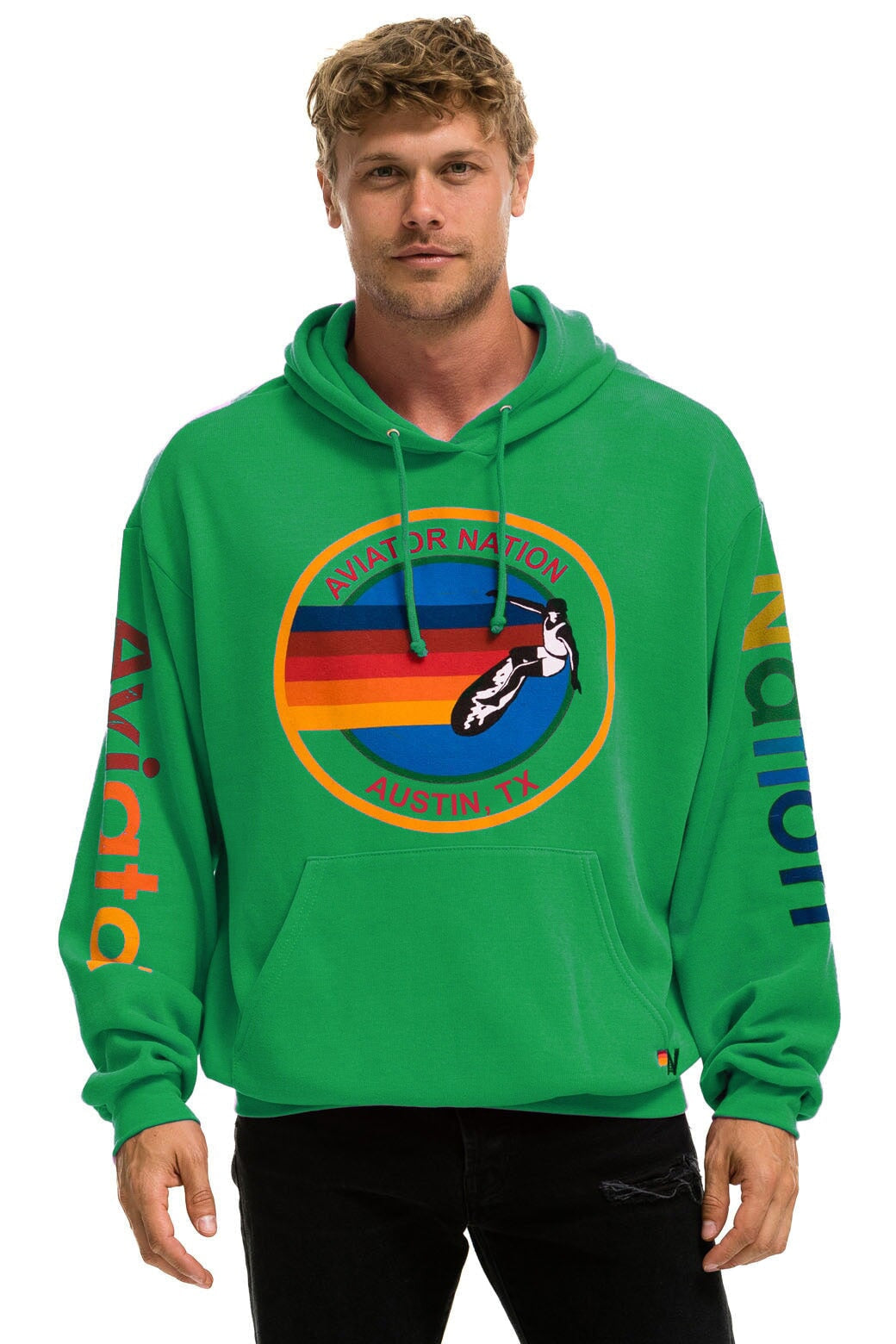 AVIATOR NATION AUSTIN RELAXED PULLOVER HOODIE - KELLY GREEN Hoodie Aviator Nation 