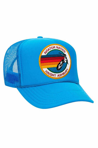 AVIATOR NATION HAIGHT ASHBURY TRUCKER HAT HATS Aviator Nation OS NEON BLUE 