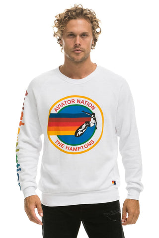 AVIATOR NATION HAMPTONS CREW SWEATSHIRT - WHITE Sweatshirt Aviator Nation 
