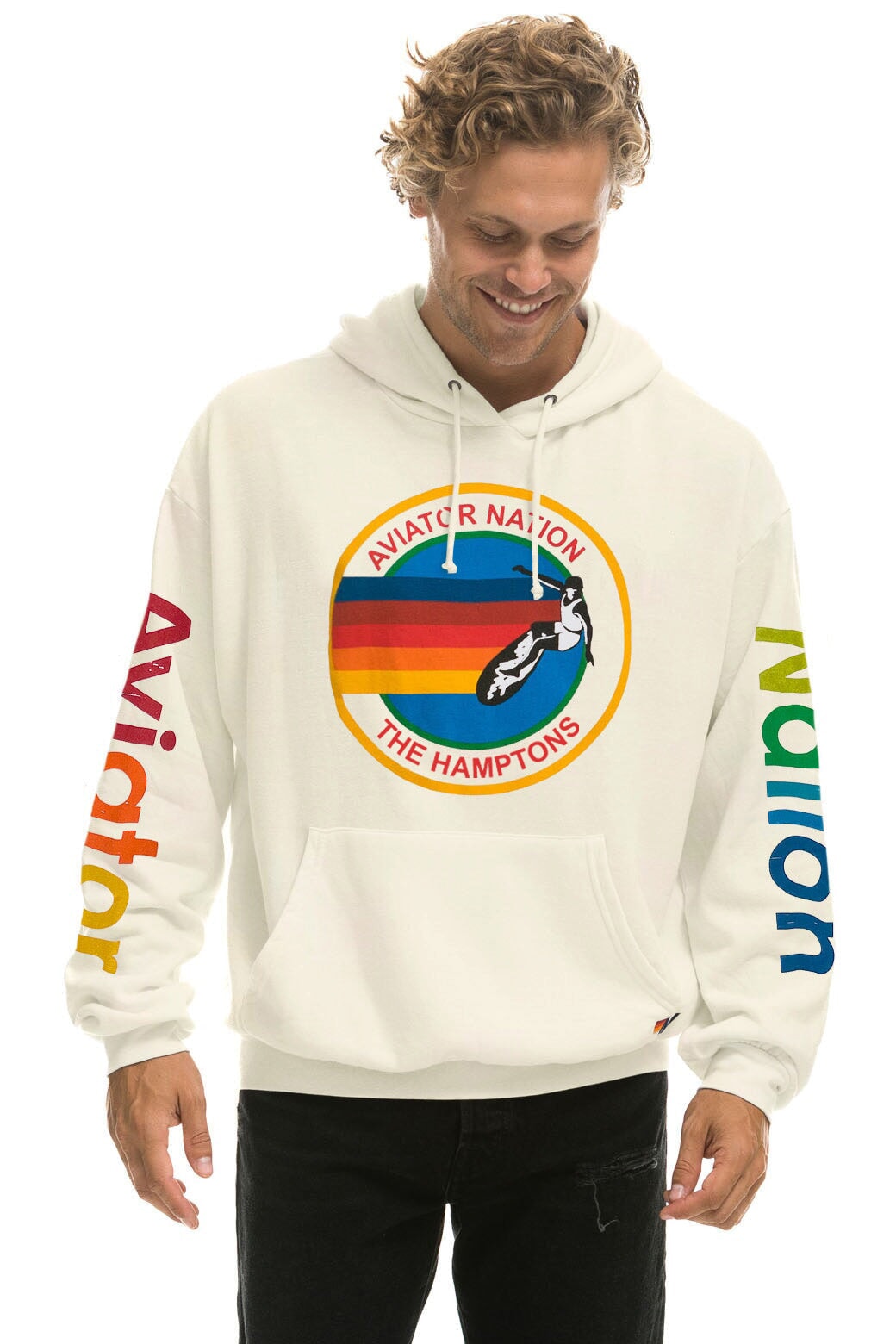 AVIATOR NATION HAMPTONS RELAXED PULLOVER HOODIE - VINTAGE WHITE Hoodie Aviator Nation 
