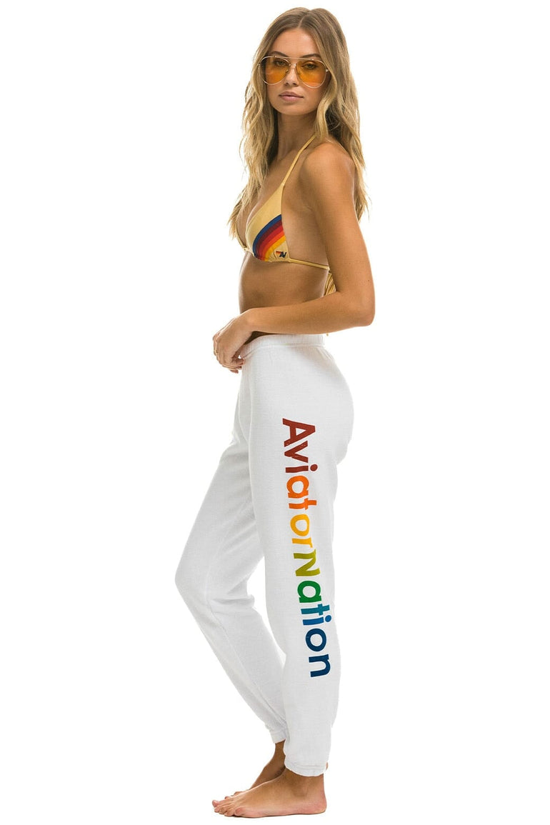 AVIATOR NATION HAMPTONS SWEATPANTS - WHITE Women's Sweatpants Aviator Nation 