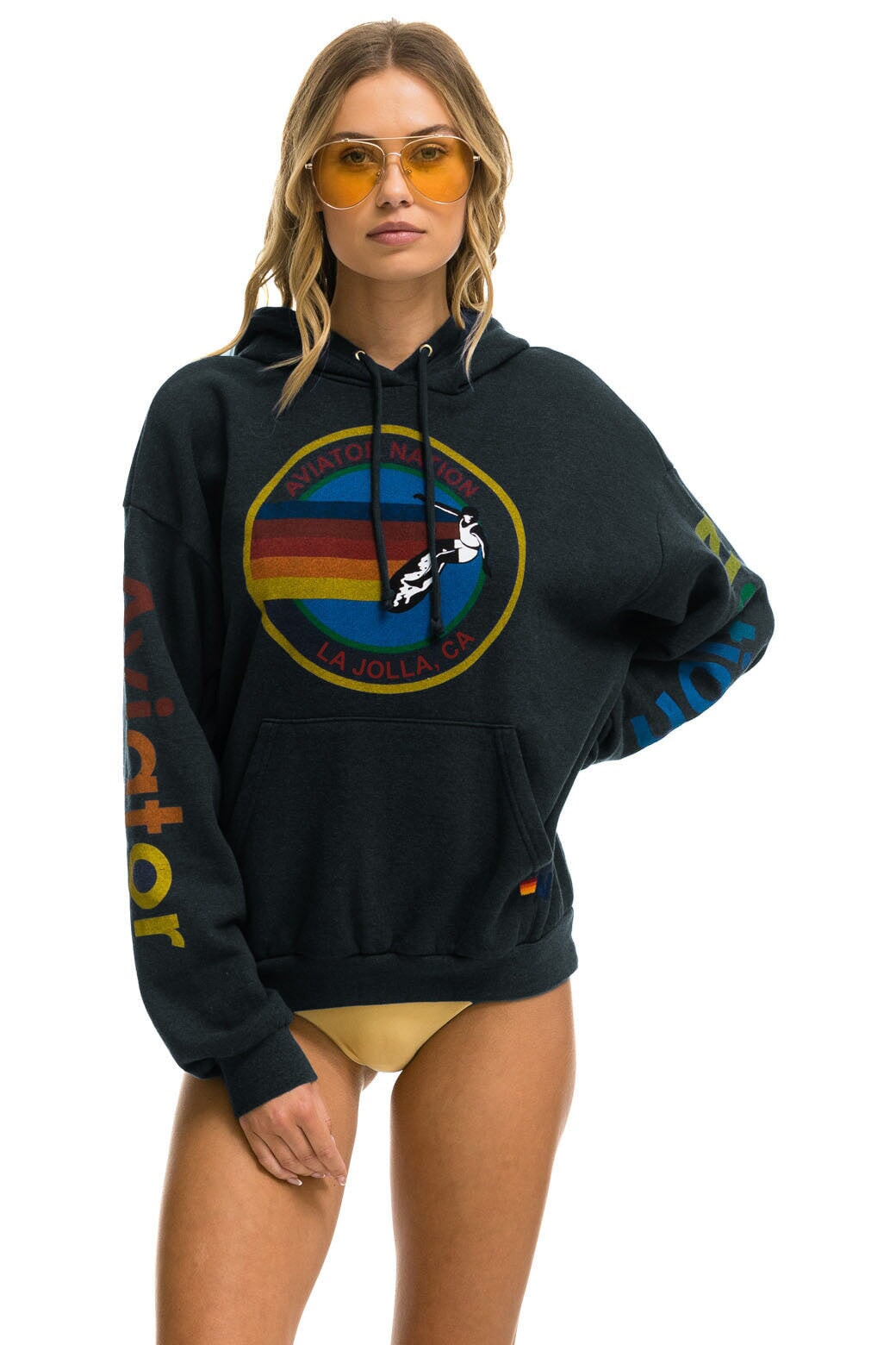 AVIATOR NATION LA JOLLA RELAXED PULLOVER HOODIE - CHARCOAL Hoodie Aviator Nation 