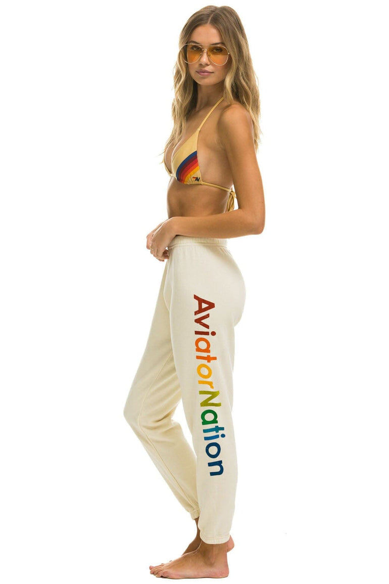 AVIATOR NATION LA JOLLA SWEATPANTS - VINTAGE WHITE Women's Sweatpants Aviator Nation 