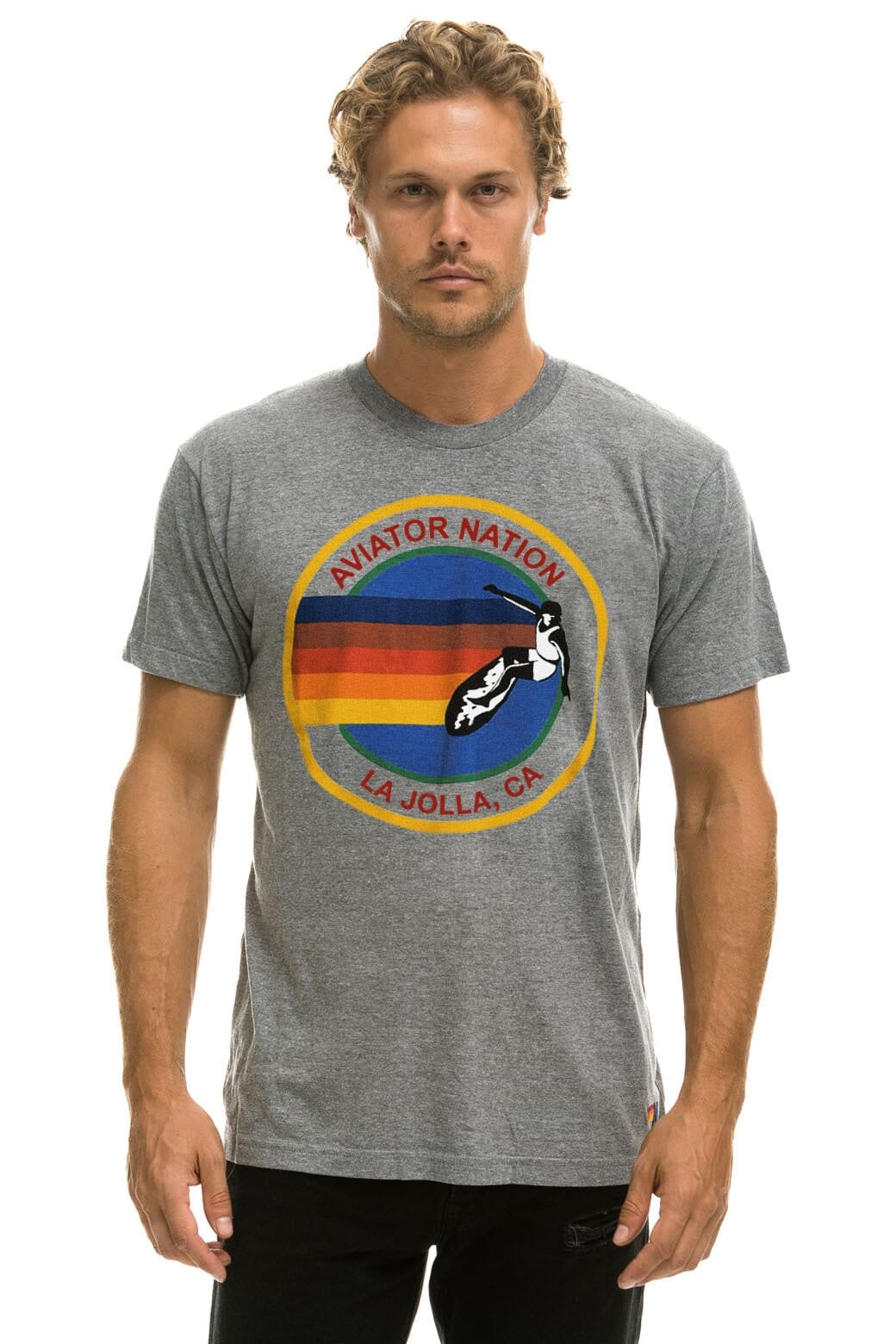 AVIATOR NATION LA JOLLA TEE - HEATHER GREY Tees Aviator Nation 