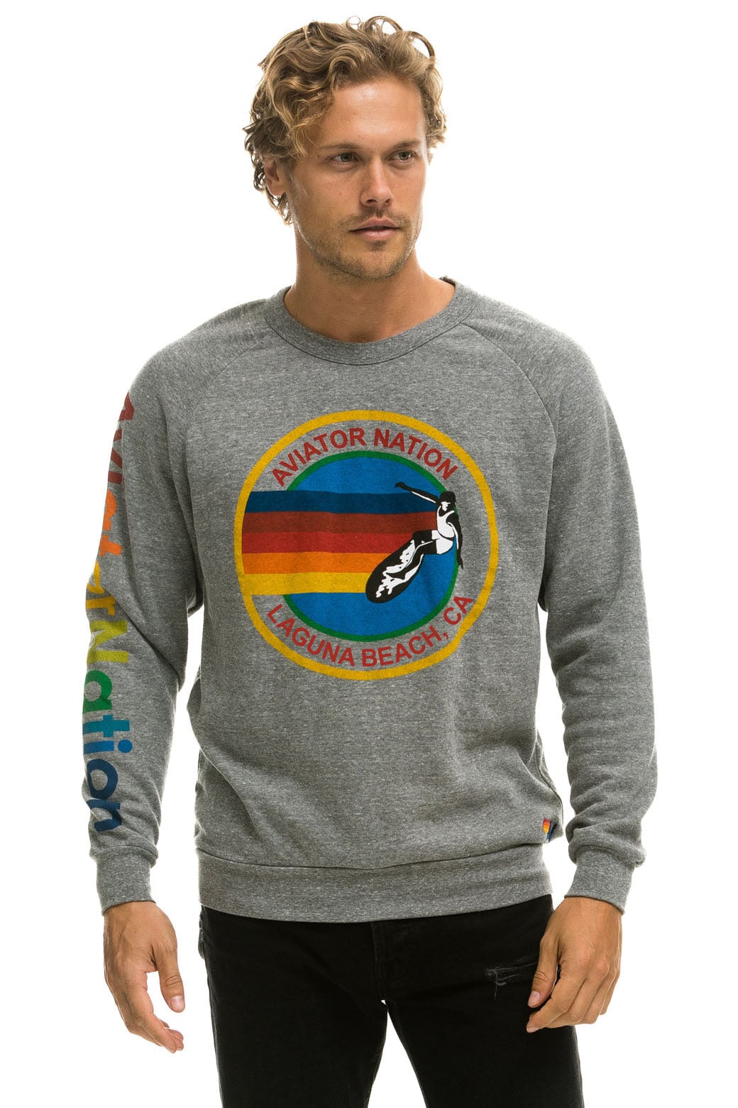 AVIATOR NATION LAGUNA BEACH SWEATSHIRT - HEATHER GREY Sweatshirt Aviator Nation 