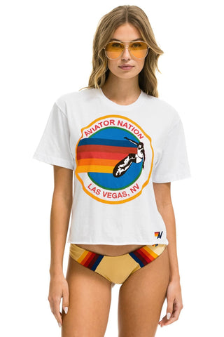 AVIATOR NATION LV - BOYFRIEND TEE WHT Boyfriend Tee Aviator Nation 