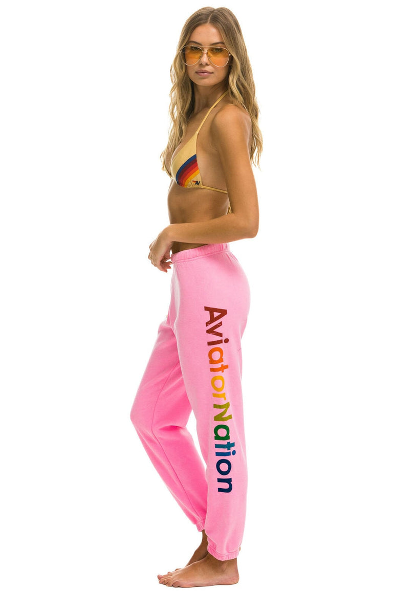 AVIATOR NATION MALIBU SWEATPANT - NEON PINK Women's Sweatpants Aviator Nation