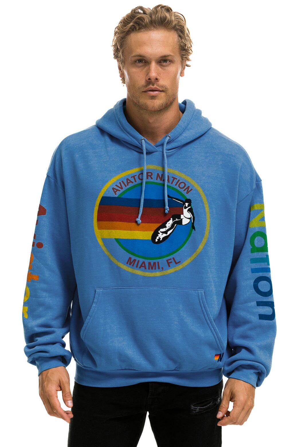 AVIATOR NATION MIAMI RELAXED PULLOVER HOODIE - COBALT Hoodie Aviator Nation 