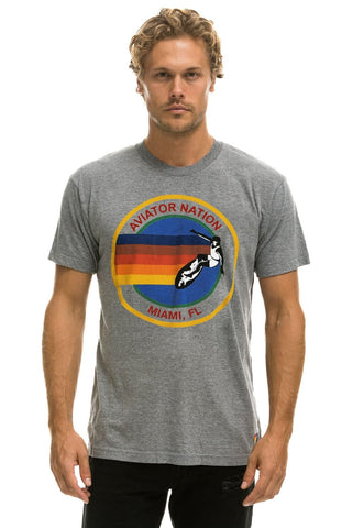 AVIATOR NATION MIAMI TEE - HEATHER GREY Tees Aviator Nation 