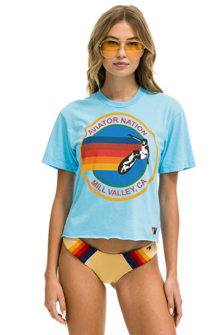 AVIATOR NATION MILL VALLEY BOYFRIEND TEE - SKY Boyfriend Tee Aviator Nation 