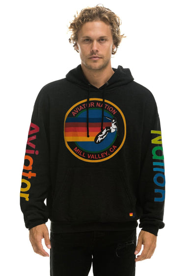 AVIATOR NATION MILL VALLEY RELAXED PULLOVER HOODIE -BLACK Hoodie Aviator Nation 
