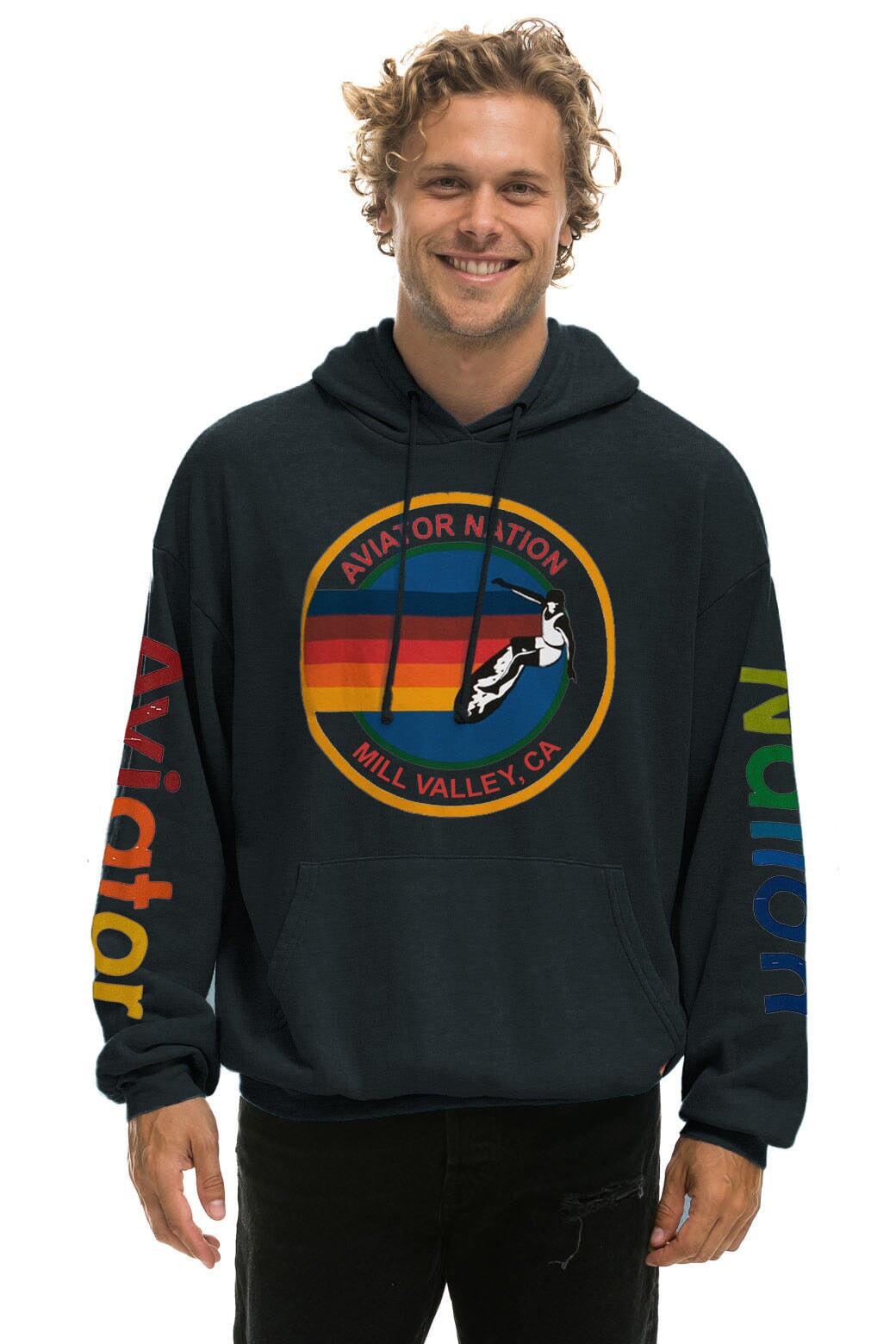 AVIATOR NATION MILL VALLEY RELAXED PULLOVER HOODIE - CHARCOAL Hoodie Aviator Nation 