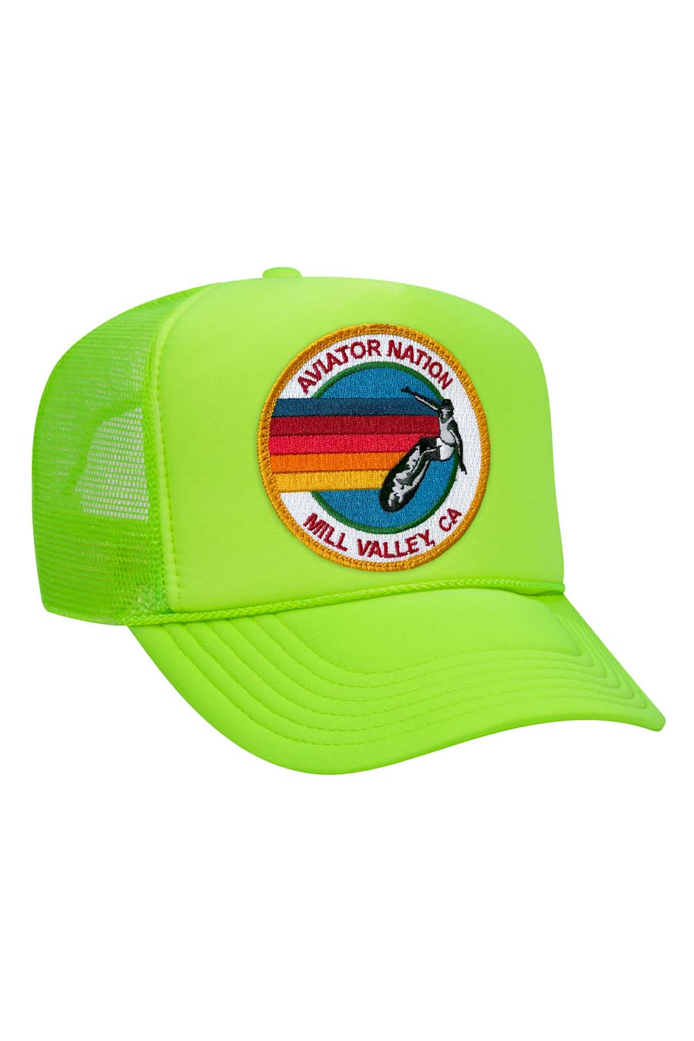 AVIATOR NATION MILL VALLEY TRUCKER HAT HATS Aviator Nation OS NEON GREEN 