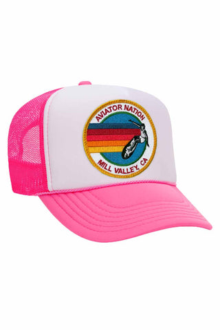 AVIATOR NATION MILL VALLEY TRUCKER HAT HATS Aviator Nation OS NEON PINK // WHITE // NEON PINK 