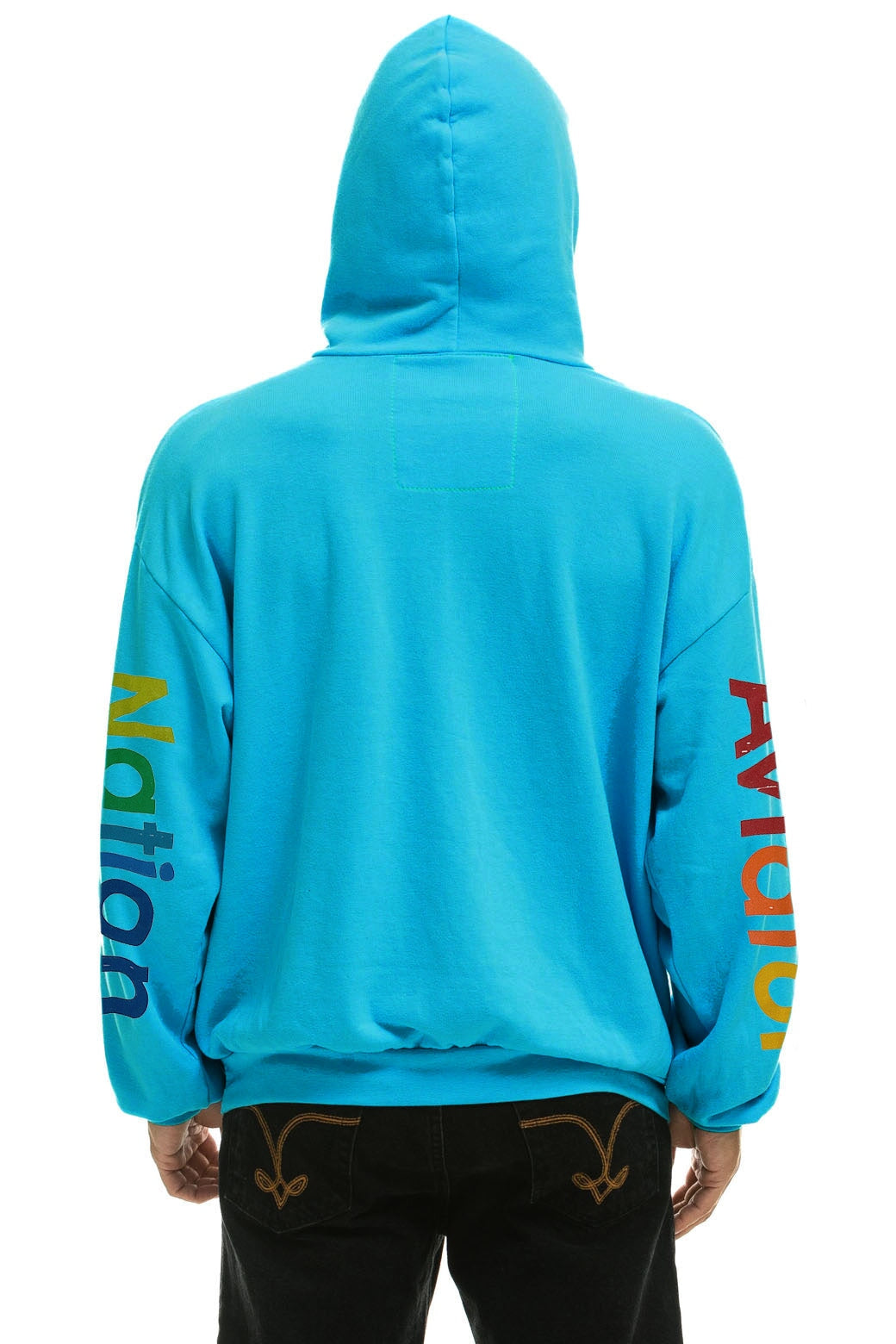 AVIATOR NATION NEW YORK CITY RELAXED PULLOVER HOODIE - NEON BLUE Hoodie Aviator Nation 