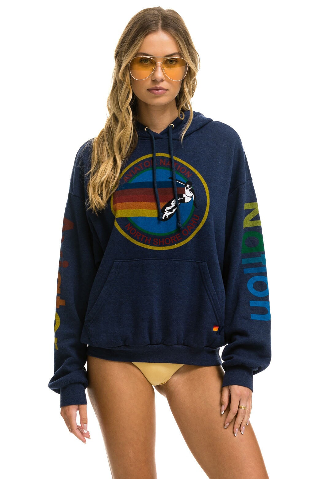 AVIATOR NATION NORTH SHORE RELAXED PULLOVER HOODIE - NAVY Hoodie Aviator Nation 