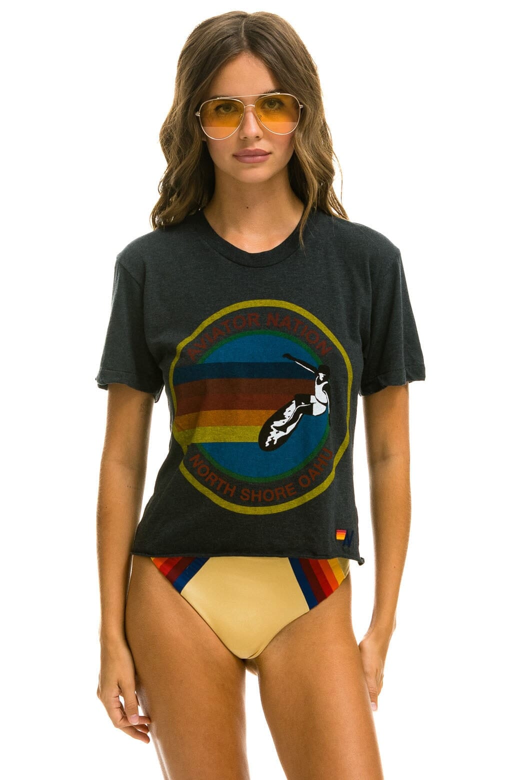 AVIATOR NATION NS - BOYFRIEND TEE CHAR Boyfriend Tee Aviator Nation 