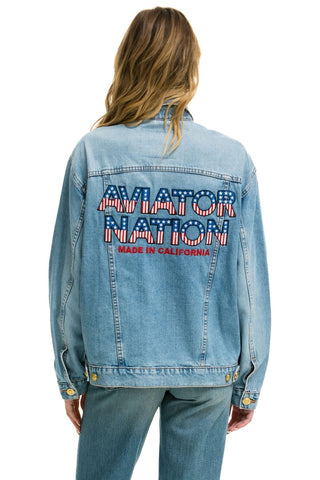 AVIATOR NATION OVERSIZED CONCERT DENIM JACKET - SUPER LIGHT Denim Jacket Aviator Nation 