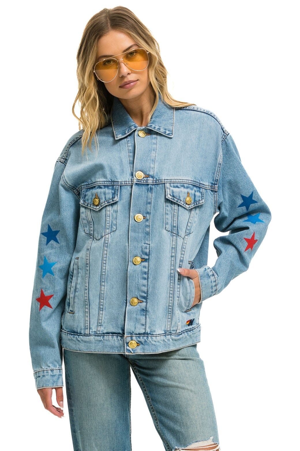 AVIATOR NATION OVERSIZED CONCERT DENIM JACKET - SUPER LIGHT Denim Jacket Aviator Nation 