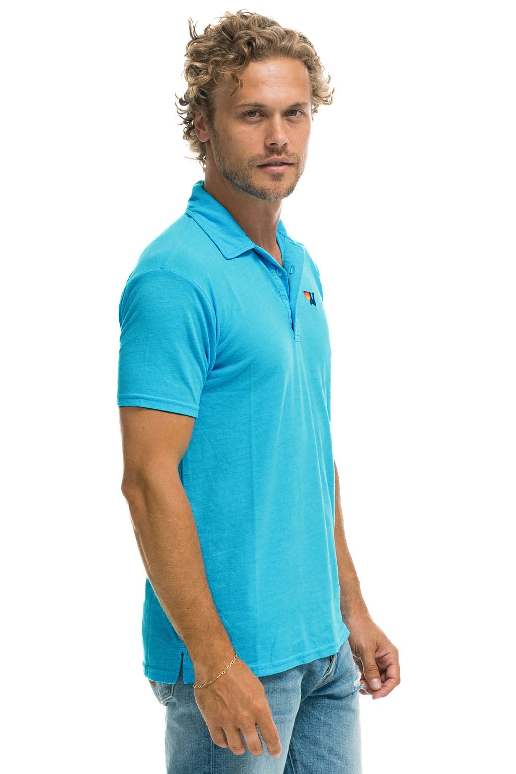 AVIATOR NATION POLO - NEON BLUE Tees Aviator Nation 