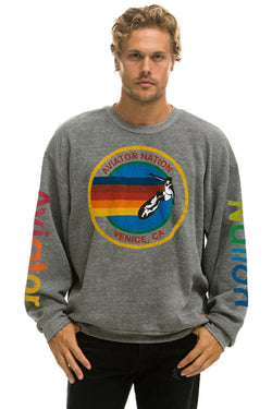 AVIATOR NATION RELAXED CREW SWEATSHIRT - HEATHER GREY Sweatshirt Aviator Nation 