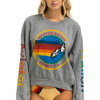 AVIATOR NATION RELAXED CREW SWEATSHIRT - HEATHER GREY Sweatshirt Aviator Nation 