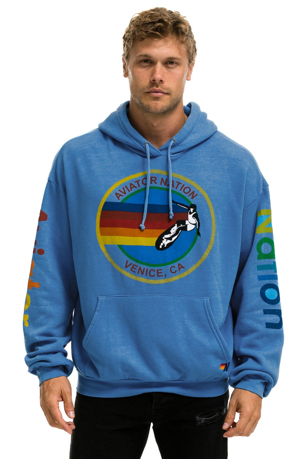 AVIATOR NATION RELAXED PULLOVER HOODIE COBALT Aviator Nation