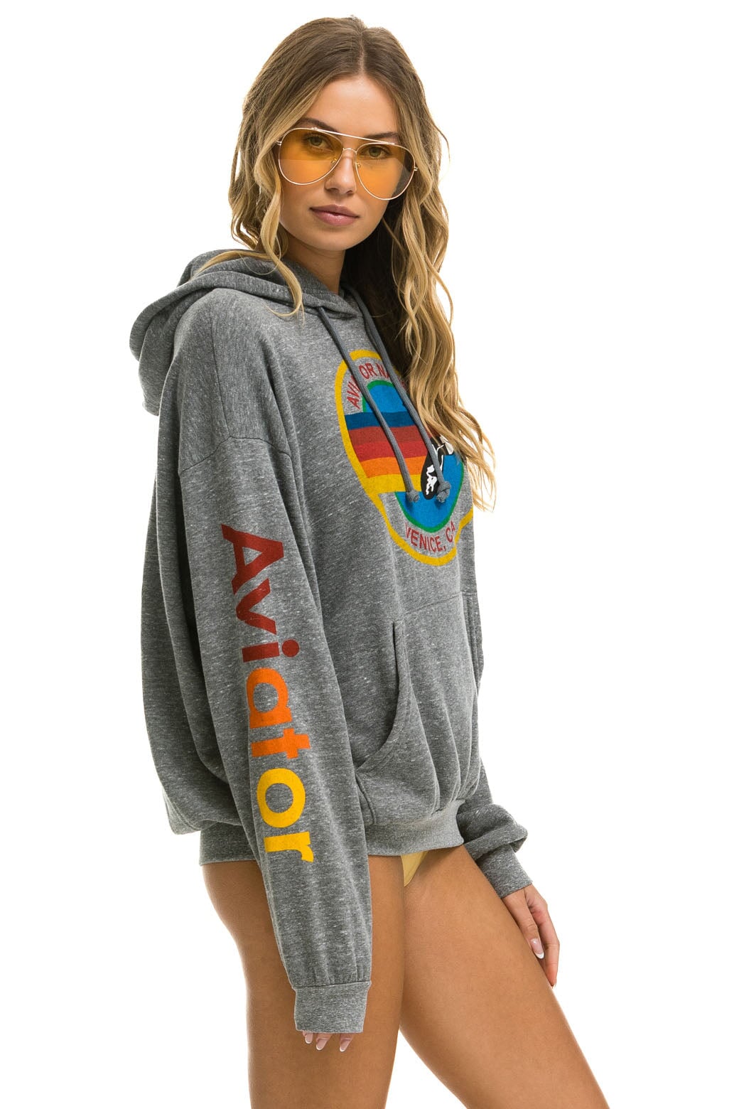 AVIATOR NATION RELAXED PULLOVER HOODIE - HEATHER GREY Hoodie Aviator Nation 