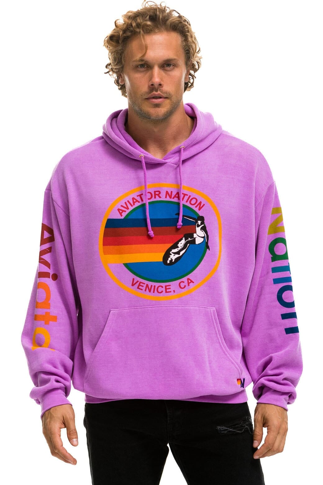 AVIATOR NATION RELAXED PULLOVER HOODIE - NEON PURPLE Hoodie Aviator Nation 