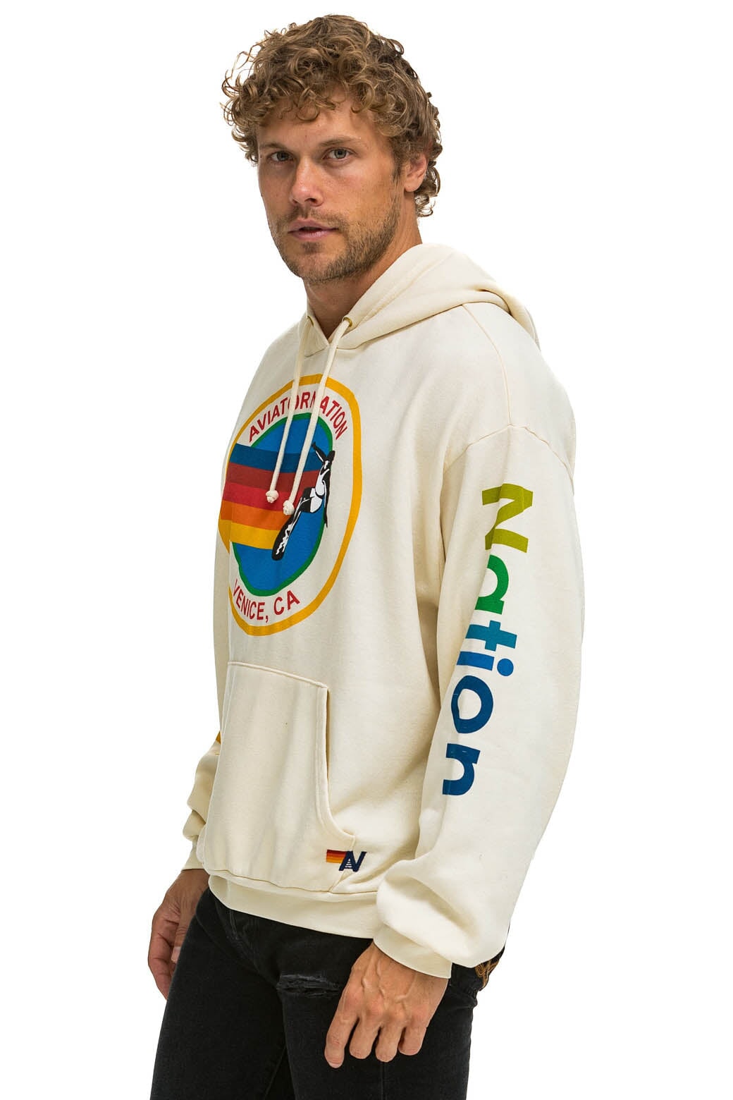 AVIATOR NATION RELAXED PULLOVER HOODIE - VINTAGE WHITE Hoodie Aviator Nation 