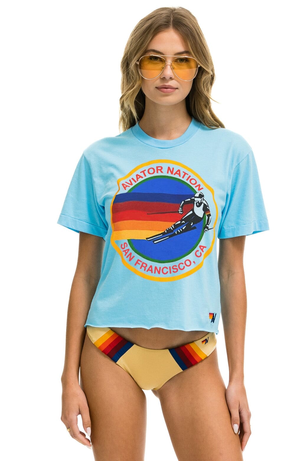 AVIATOR NATION SAN FRANCISCO BOYFRIEND TEE - SKY Boyfriend Tee Aviator Nation 