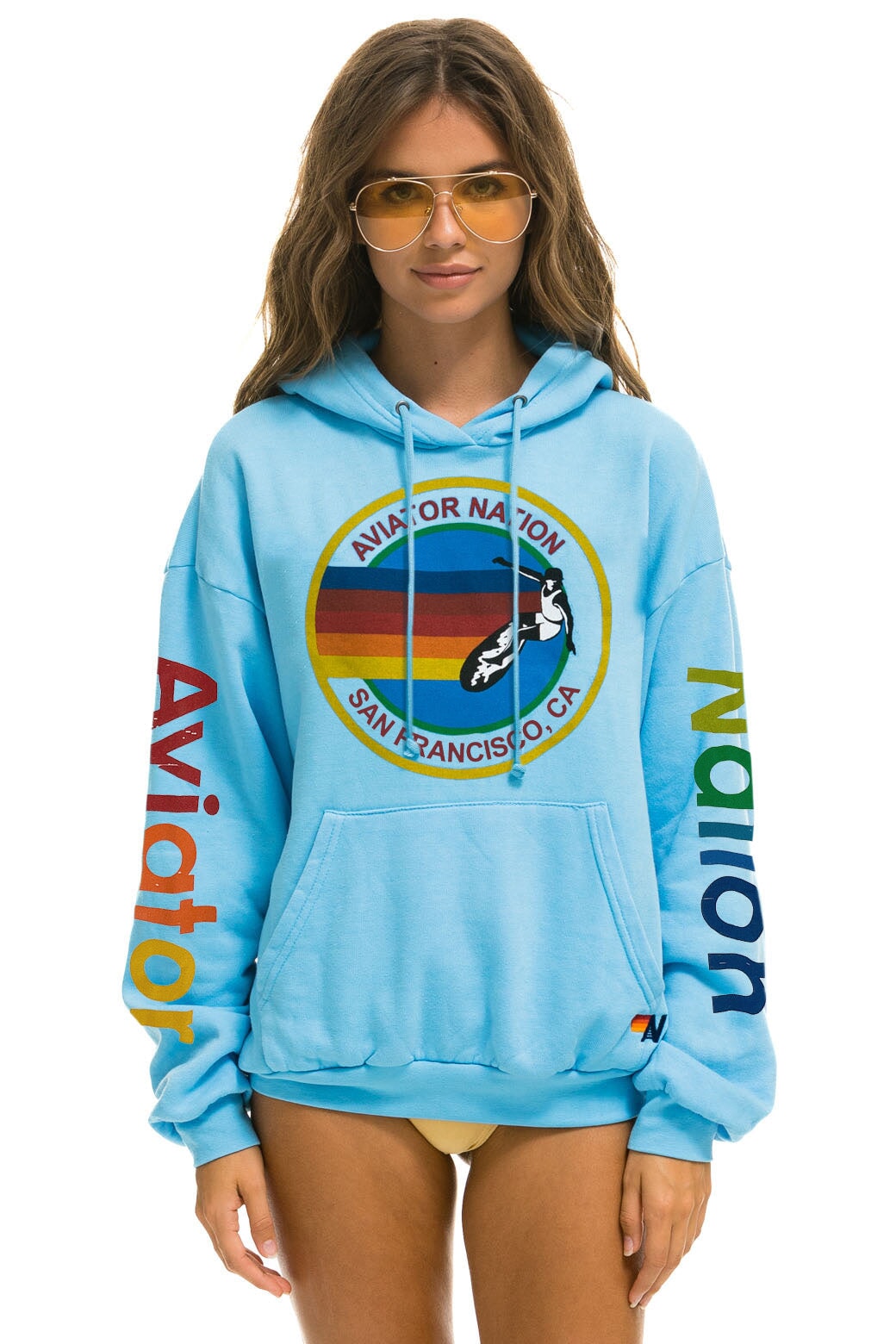 AVIATOR NATION SAN FRANCISCO RELAXED PULLOVER HOODIE - SKY Hoodie Aviator Nation 