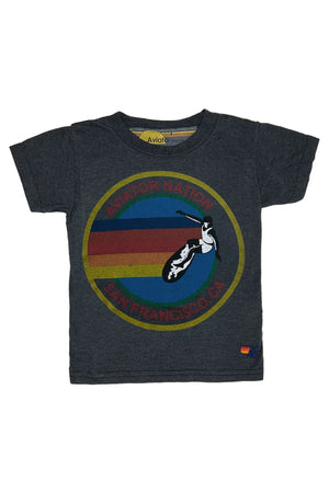 KID'S AVIATOR NATION SAN FRANCISCO TEE - CHARCOAL