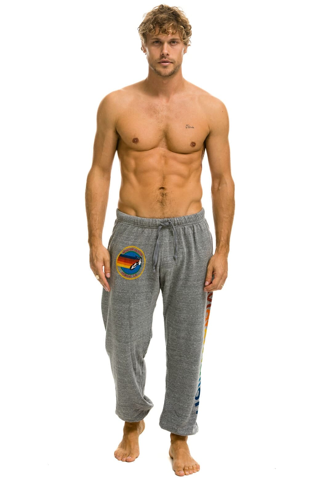 AVIATOR NATION SWEATPANTS - HEATHER GREY Men's Sweatpants Aviator Nation 
