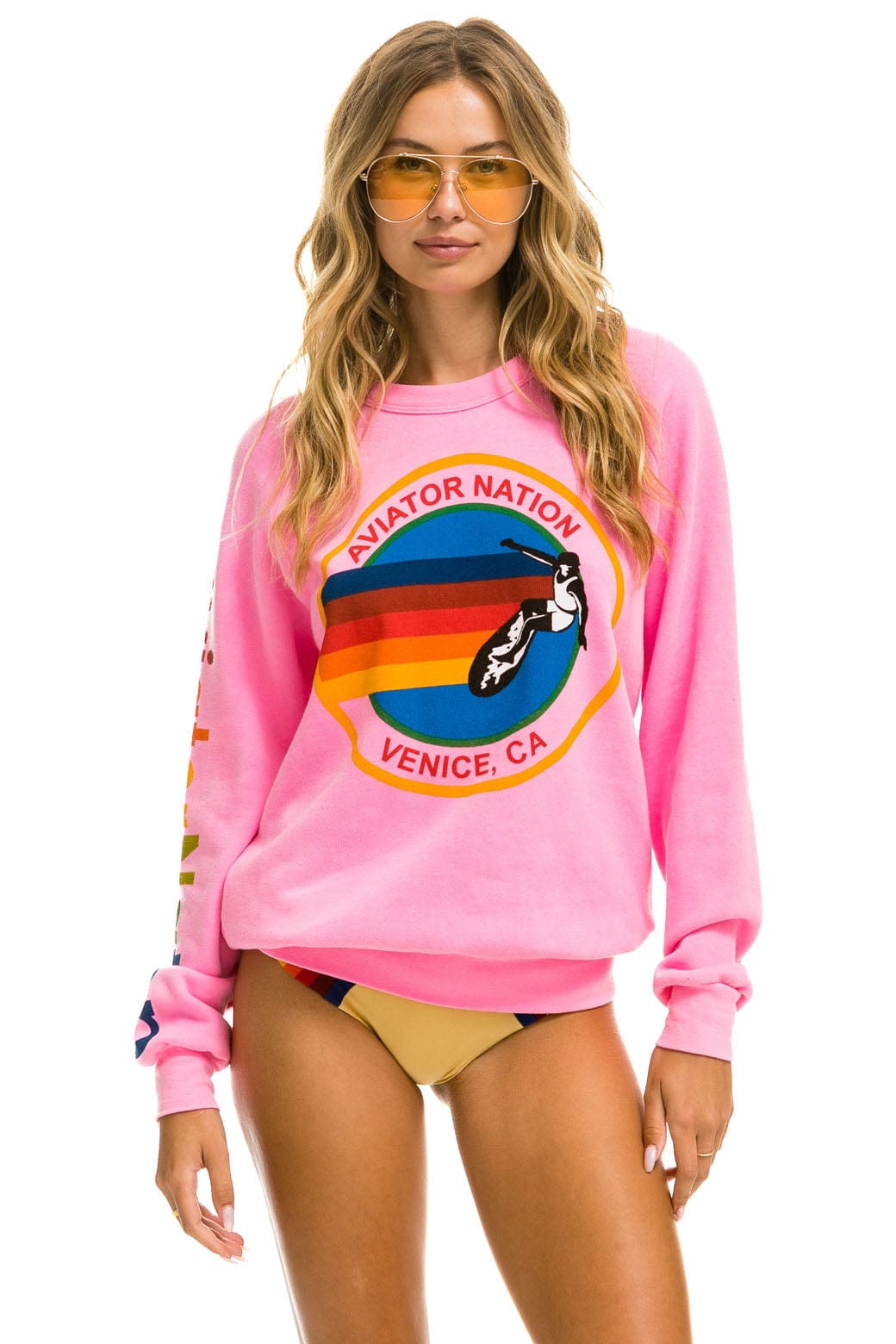 AVIATOR NATION SWEATSHIRT - NEON PINK Sweatshirt Aviator Nation 