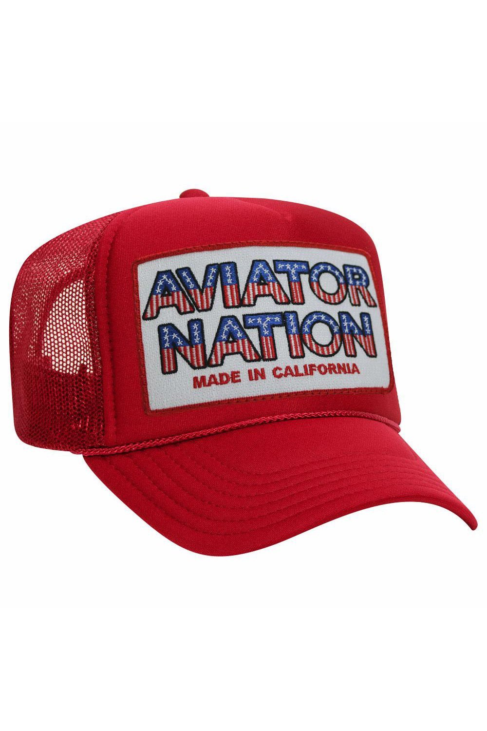 AVIATOR NATION USA PATRIOTIC VINTAGE TRUCKER HAT HATS Aviator Nation OS RED 