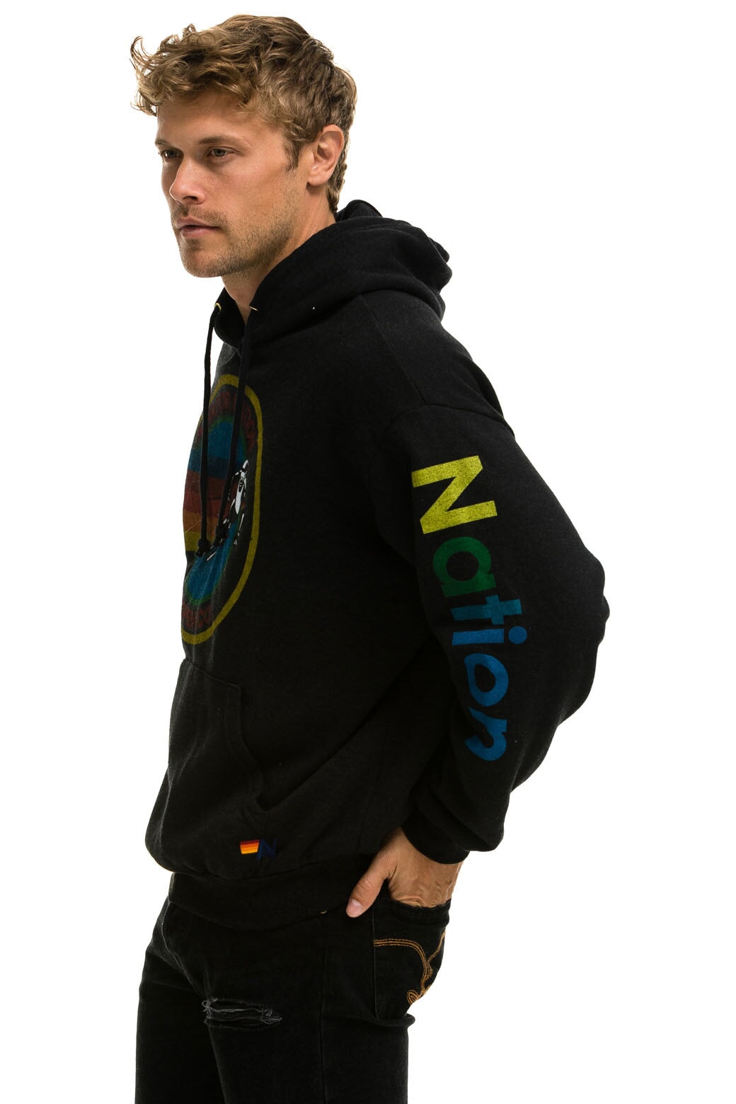 AVIATOR NATION VAIL RELAXED PULLOVER HOODIE - BLACK Hoodie Aviator Nation 