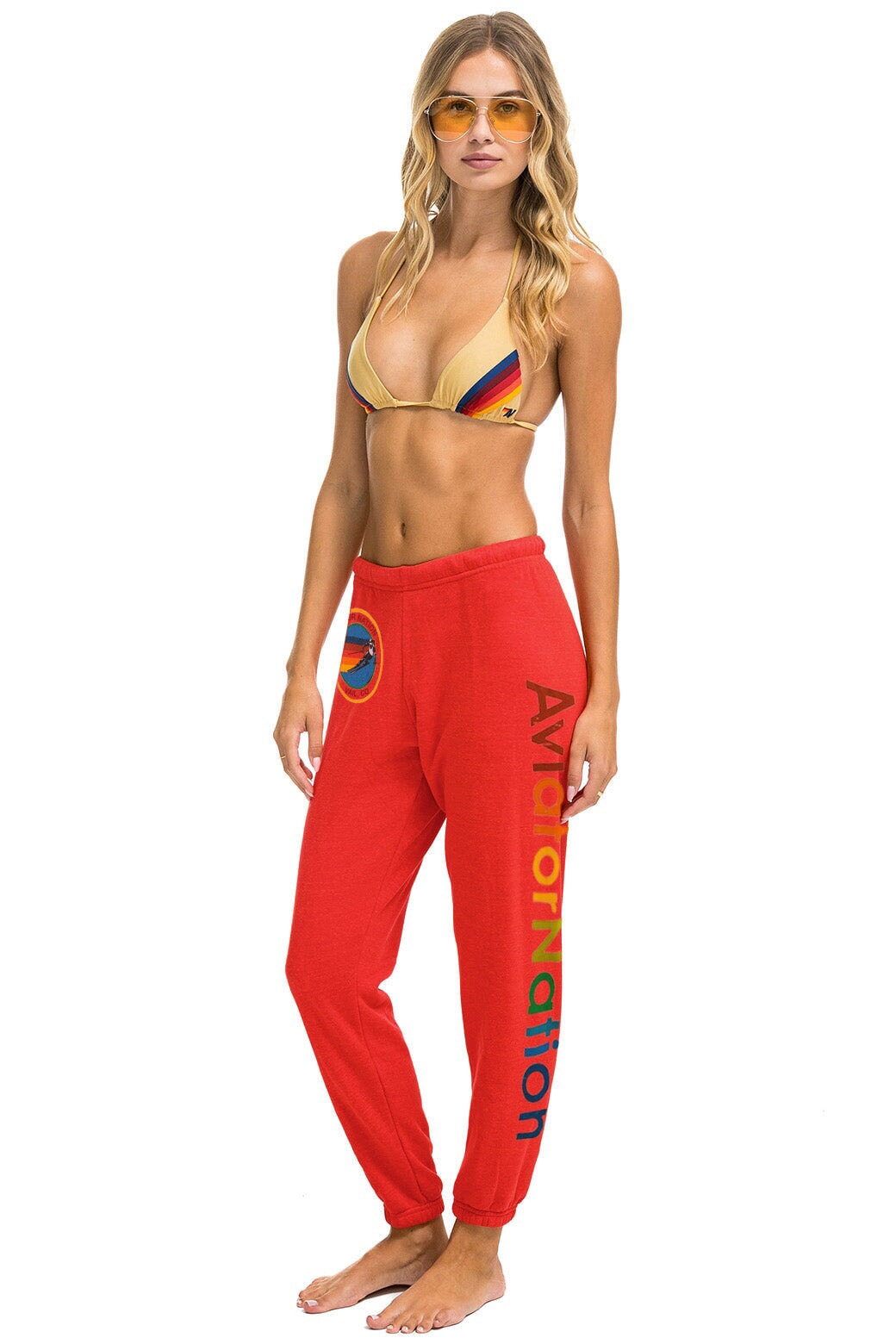 AVIATOR NATION VAIL SWEATPANTS - RED Women's Sweatpants Aviator Nation 