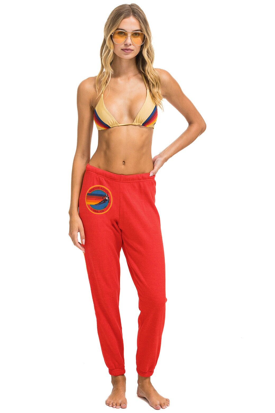 AVIATOR NATION VAIL SWEATPANTS - RED Women's Sweatpants Aviator Nation 