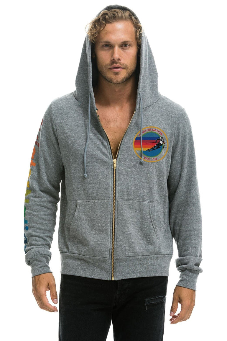 AVIATOR NATION VAIL ZIP HOODIE - HEATHER GREY Hoodie Aviator Nation